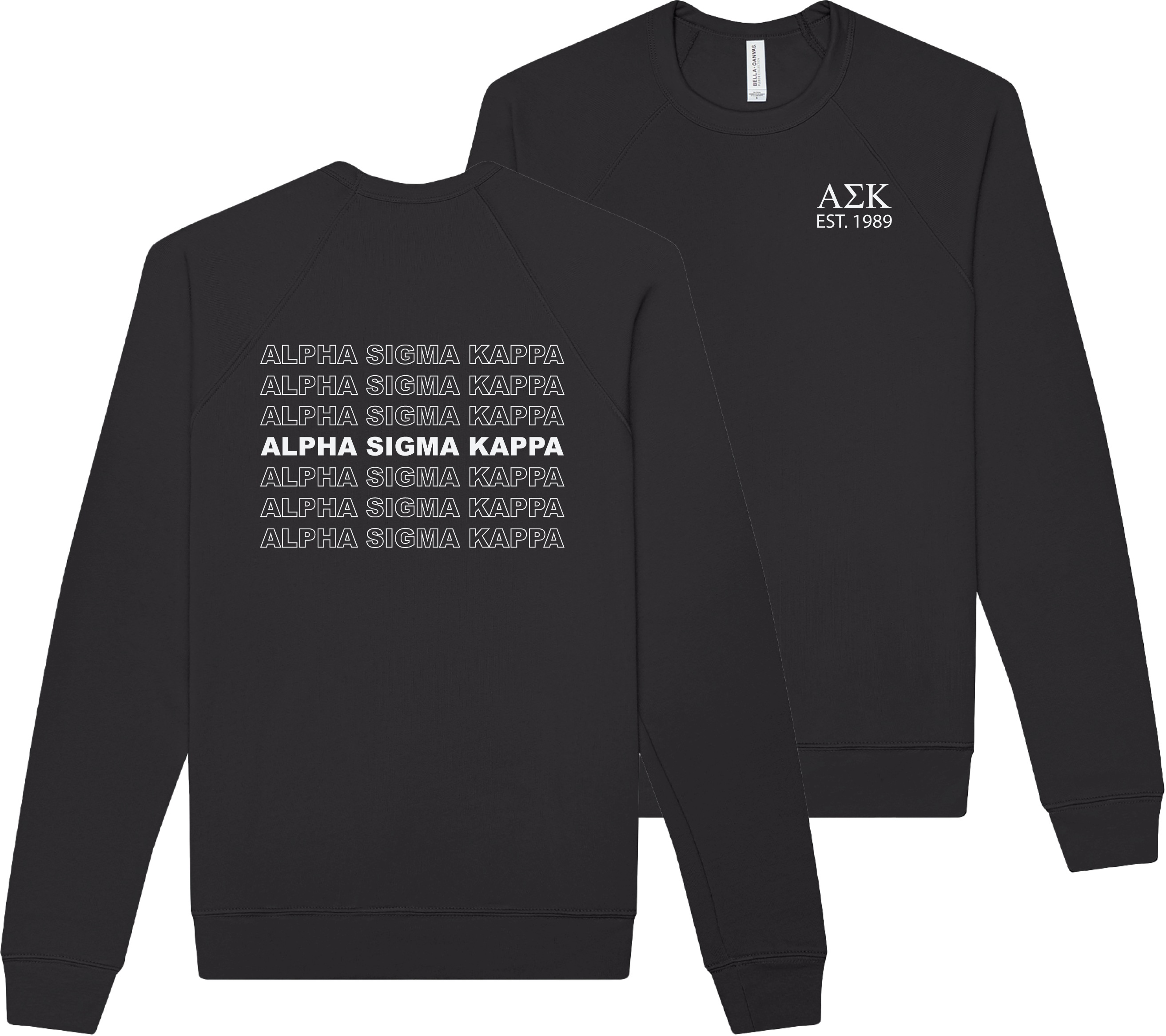 Alpha Sigma Kappa Repeating Name Crewneck Sweatshirts