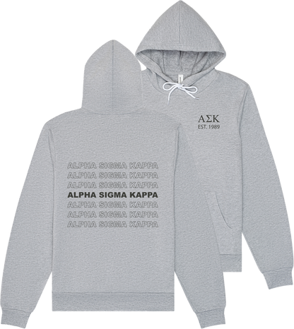 Alpha Sigma Kappa Repeating Name Hooded Sweatshirts
