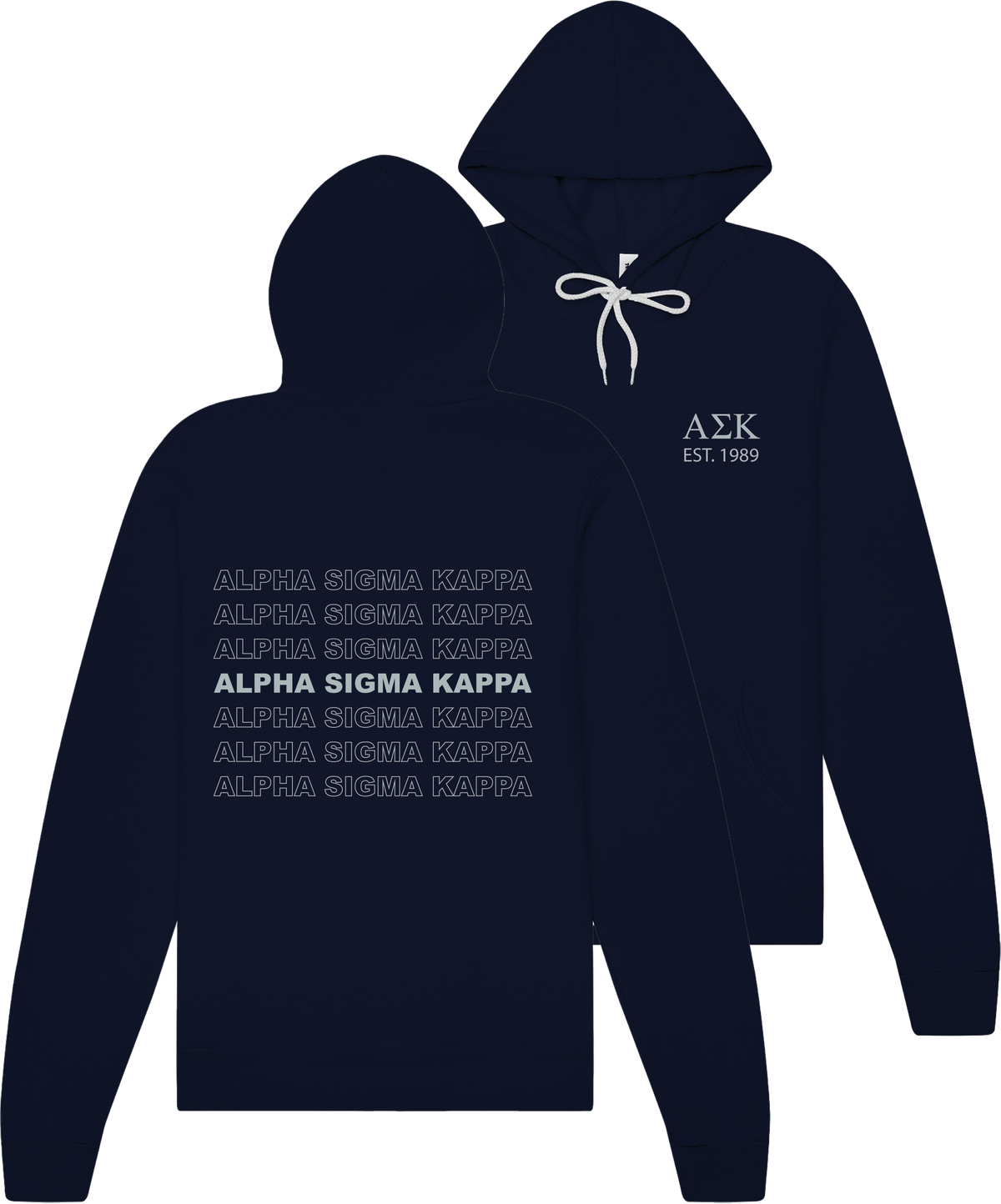Alpha Sigma Kappa Repeating Name Hooded Sweatshirts