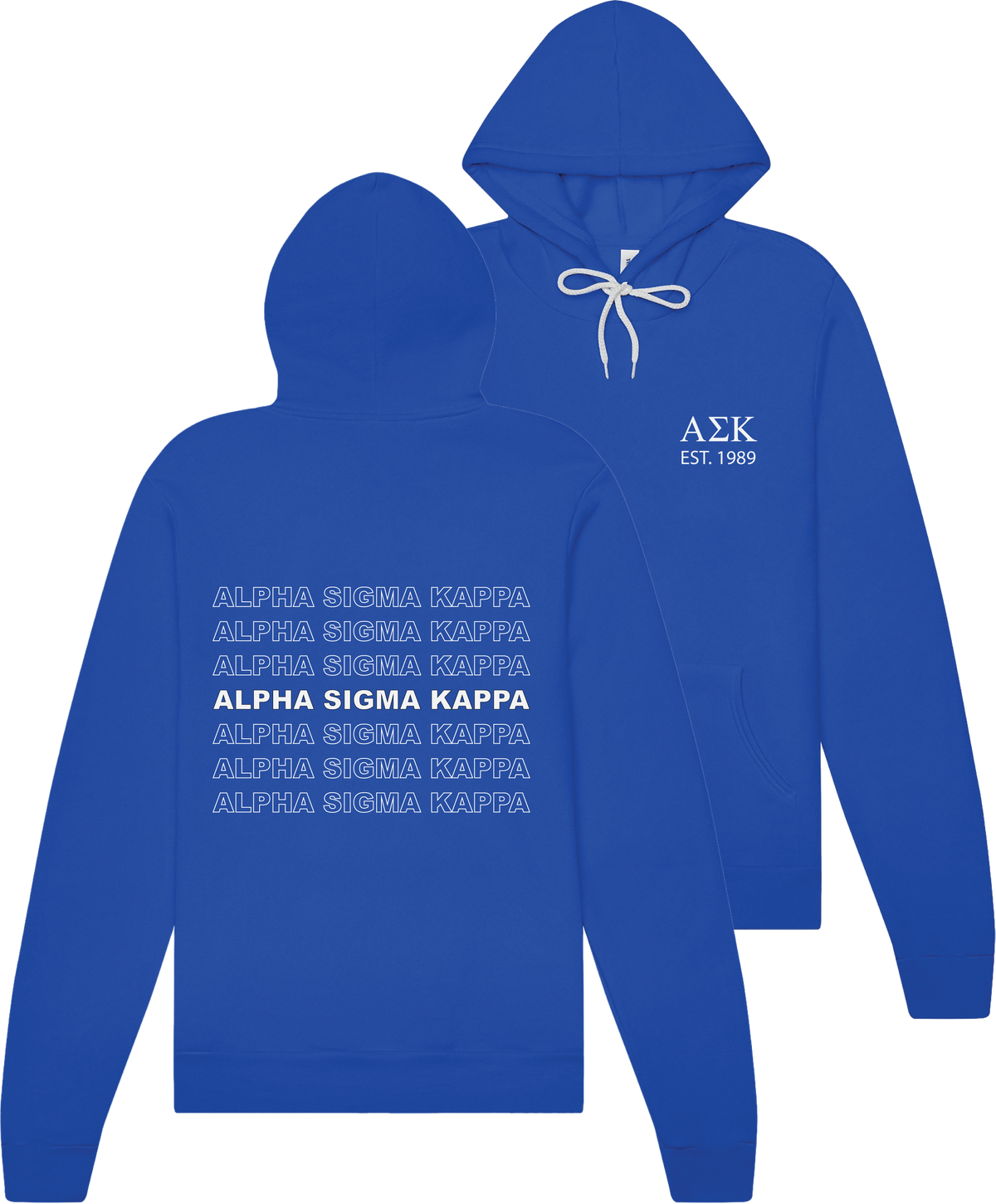 Alpha Sigma Kappa Repeating Name Hooded Sweatshirts