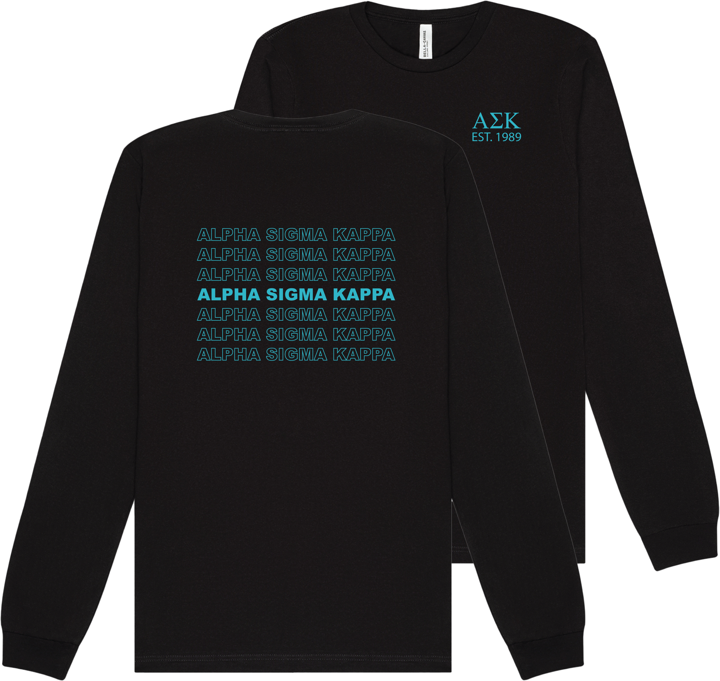 Alpha Sigma Kappa Repeating Name Long Sleeve T-Shirts