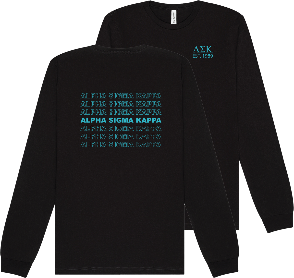 Alpha Sigma Kappa Repeating Name Long Sleeve T-Shirts