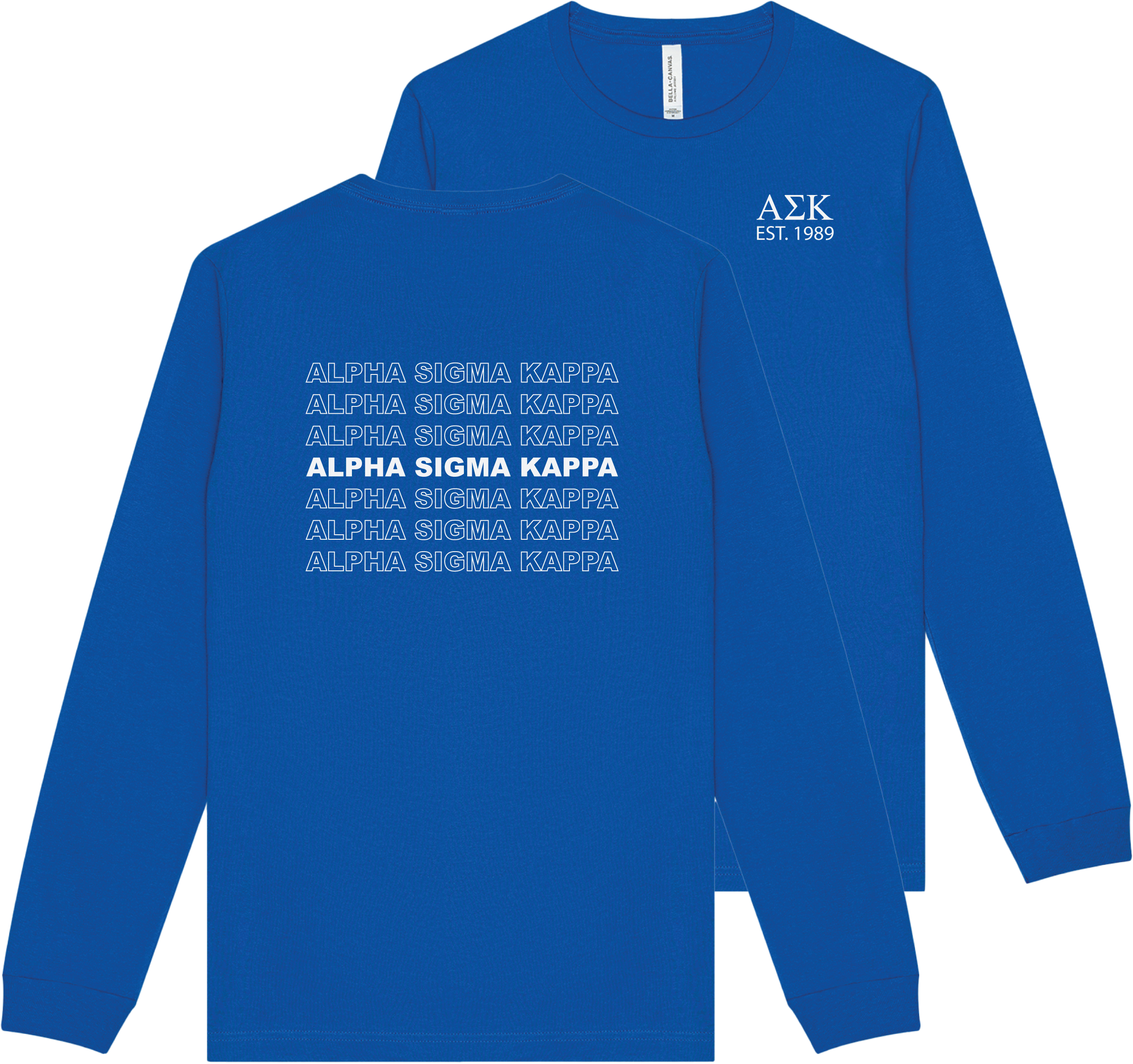 Alpha Sigma Kappa Repeating Name Long Sleeve T-Shirts
