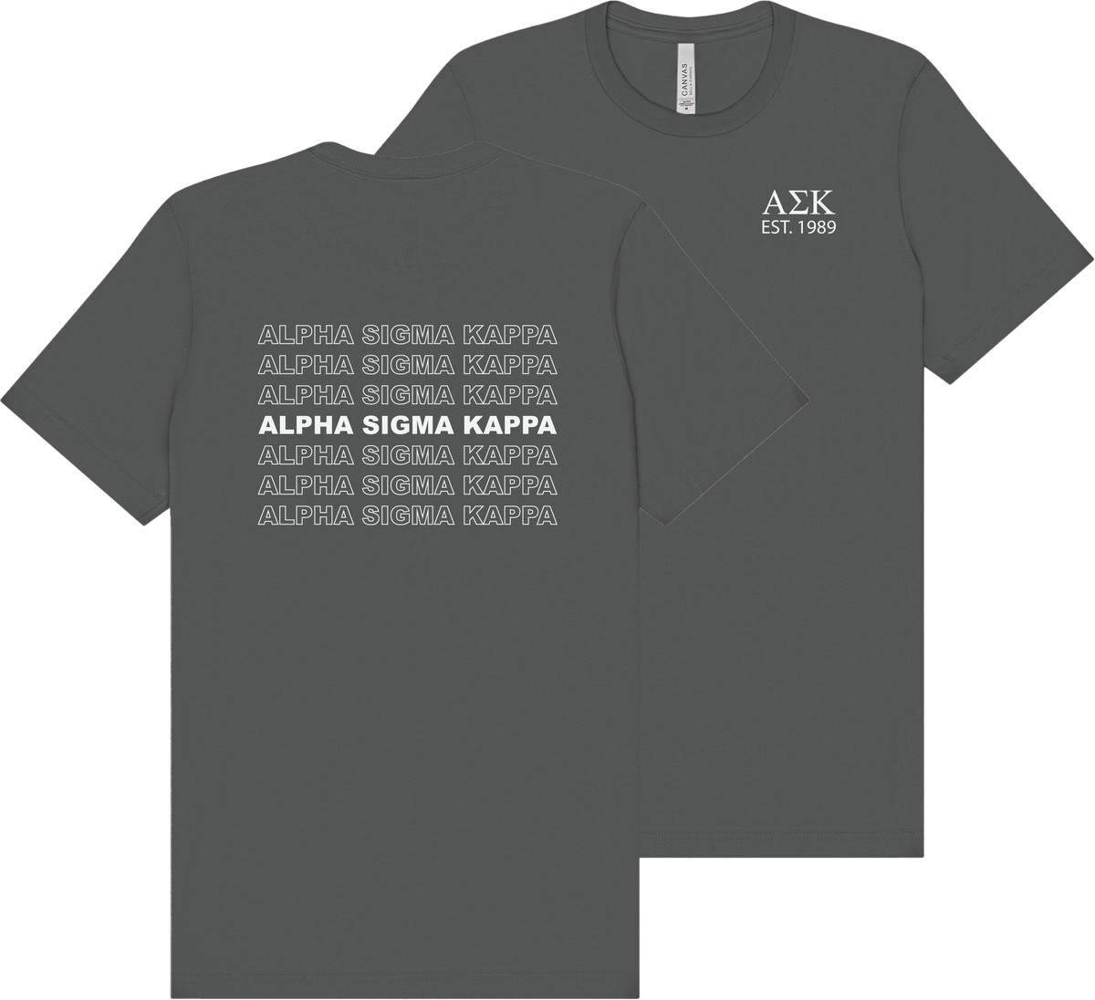 Alpha Sigma Kappa Repeating Name Short Sleeve T-Shirts