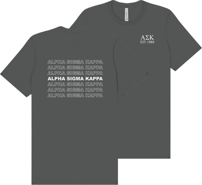 Alpha Sigma Kappa Repeating Name Short Sleeve T-Shirts