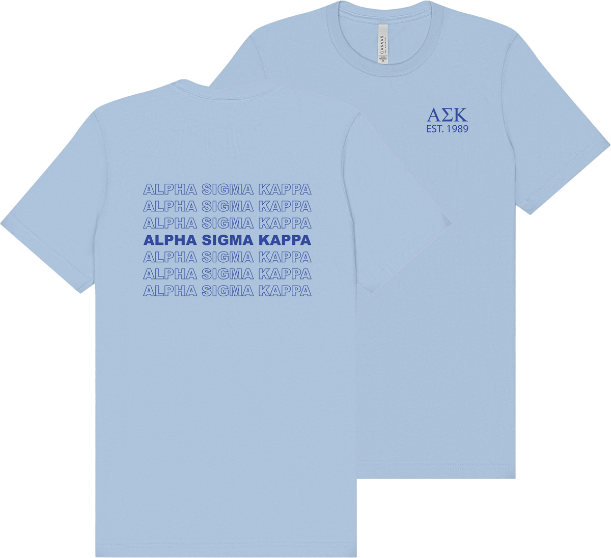 Alpha Sigma Kappa Repeating Name Short Sleeve T-Shirts