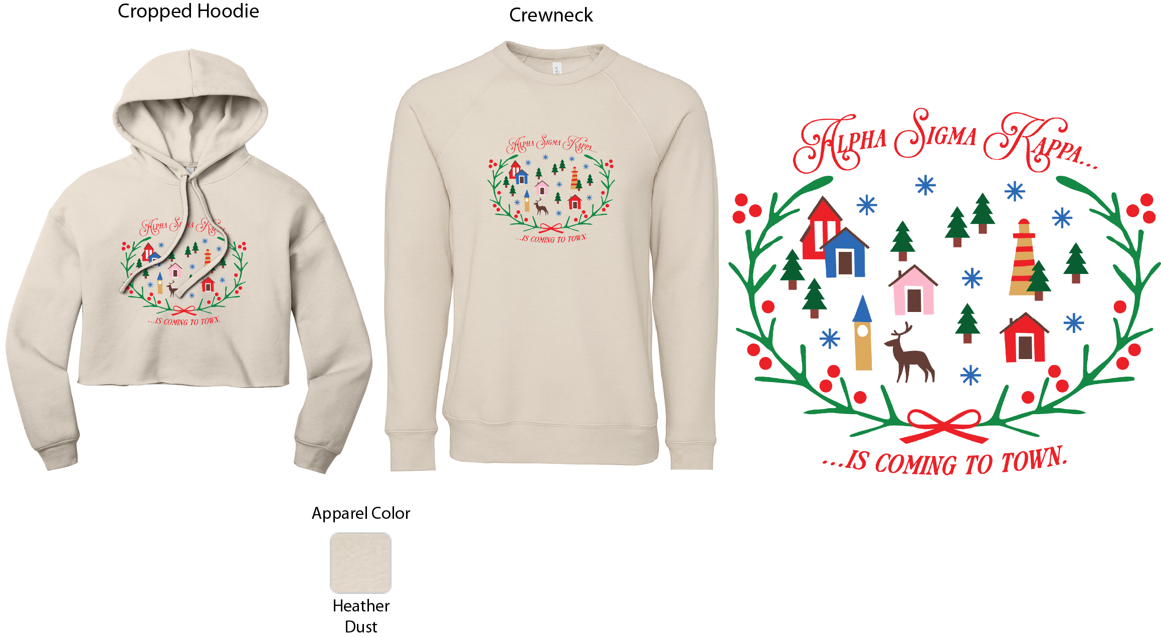 Alpha Sigma Kappa Christmas Village Crewneck