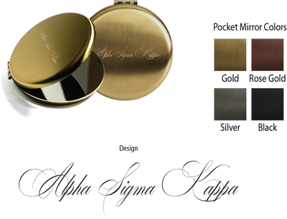 Alpha Sigma Kappa Script Pocket Mirrors