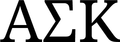 Black letters 'A', 'S', 'K' on a white background