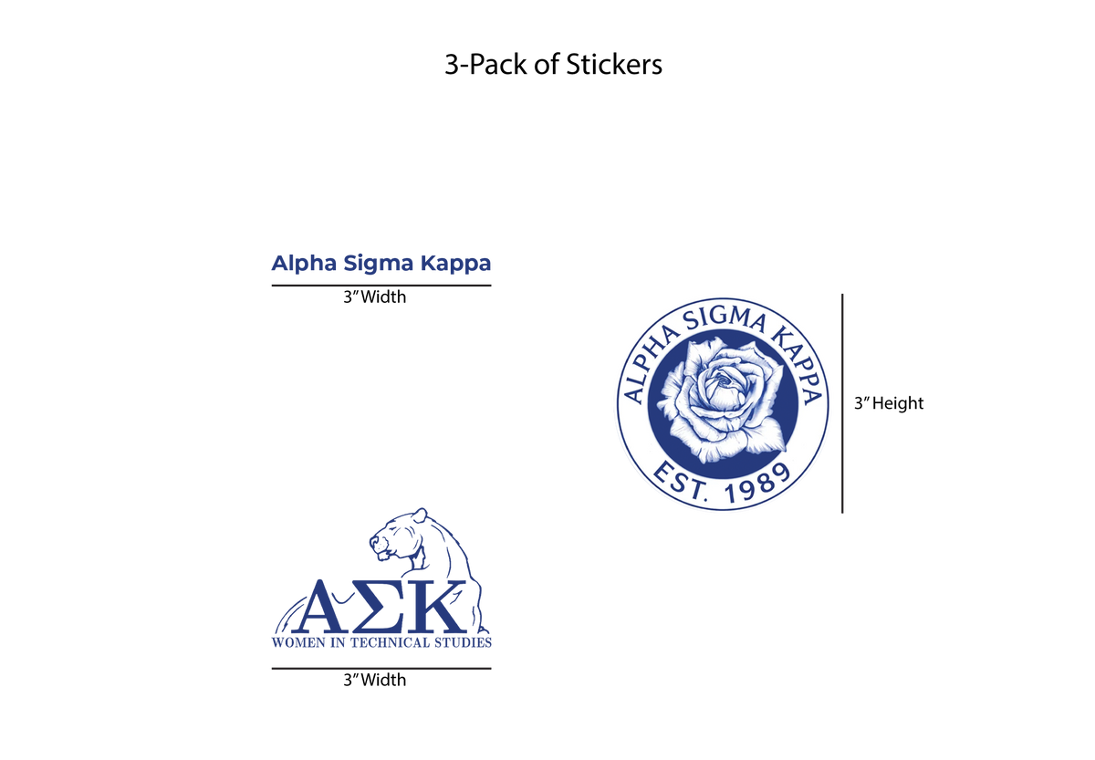 Alpha Sigma Kappa Permanent Stickers