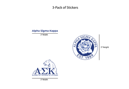 Alpha Sigma Kappa Permanent Stickers