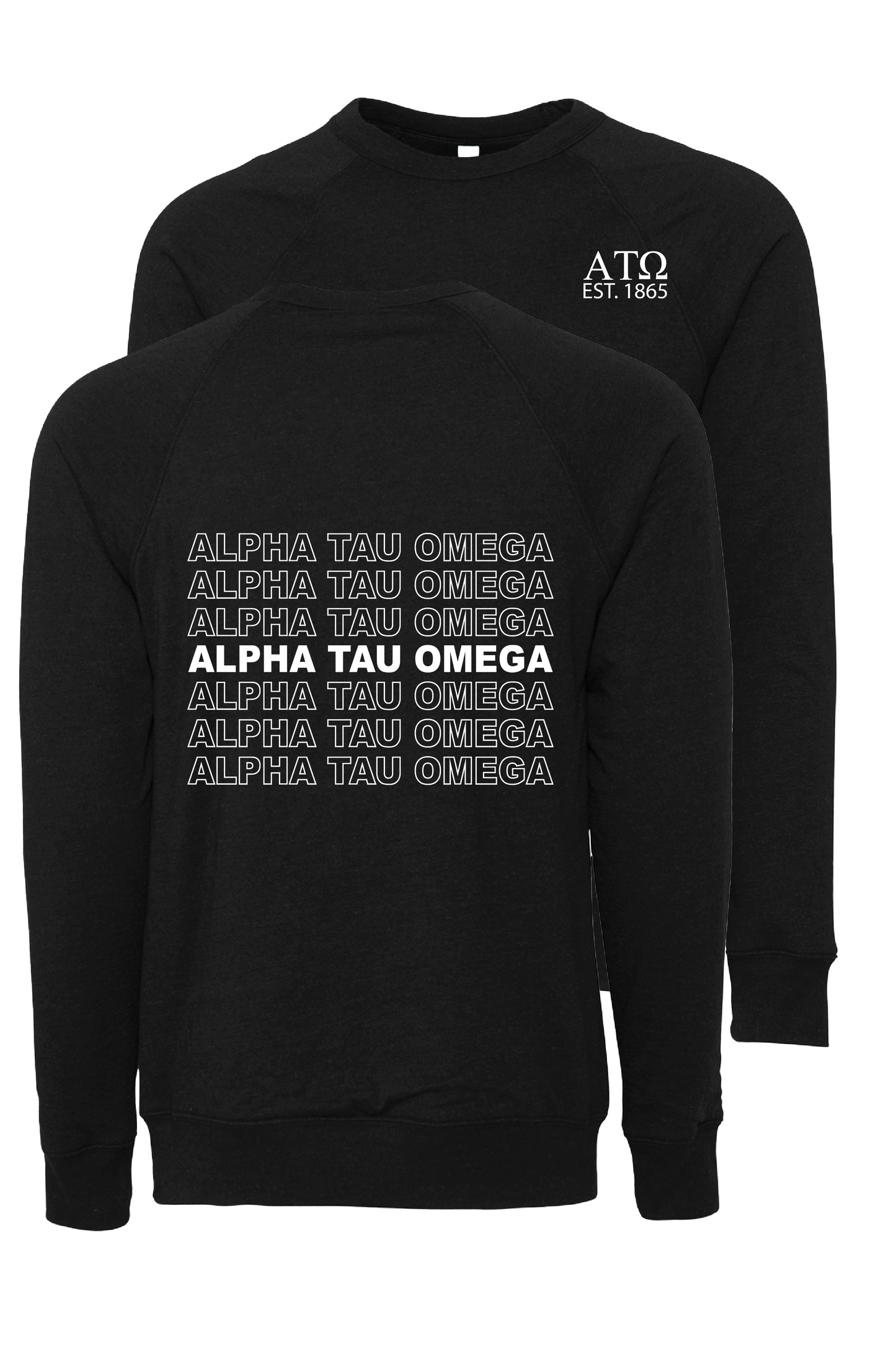 Alpha Tau Omega Repeating Name Crewneck Sweatshirts