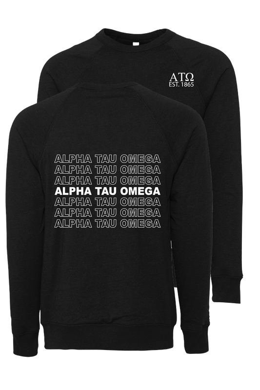Alpha Tau Omega Repeating Name Crewneck Sweatshirts
