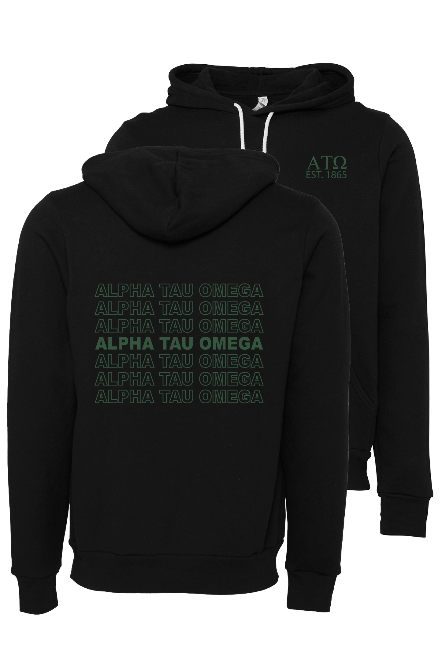 Alpha Tau Omega Repeating Name Hooded Sweatshirts
