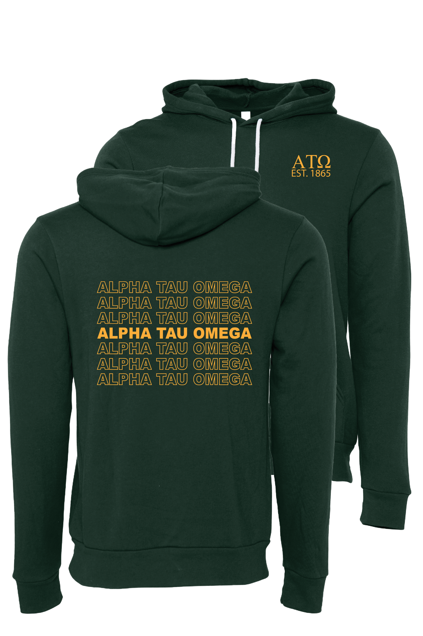 Alpha Tau Omega Repeating Name Hooded Sweatshirts