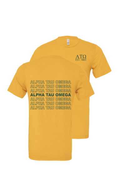 Alpha Tau Omega Repeating Name Short Sleeve T-Shirts