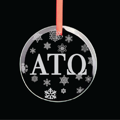 Alpha Tau Omega Round Multi-Snowflake Ornament