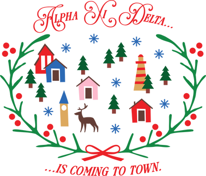 Alpha Xi Delta Christmas Village Crewneck