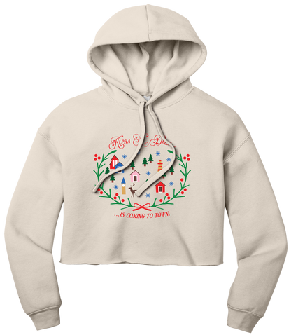 Alpha Xi Delta Christmas Village Cropped Hoodie