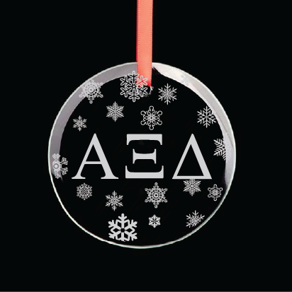 Alpha Xi Delta Round Multi-Snowflake Ornament