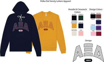 Alpha Xi Delta Varsity Polka Dot Hoodie