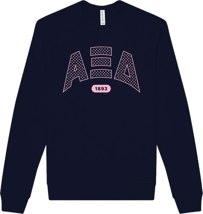 Alpha Xi Delta Varsity Polka Dot Crewneck