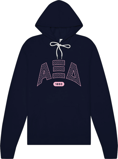 Alpha Xi Delta Varsity Polka Dot Hoodie
