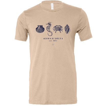 Alpha Xi Delta Nautical Graphic T-Shirts