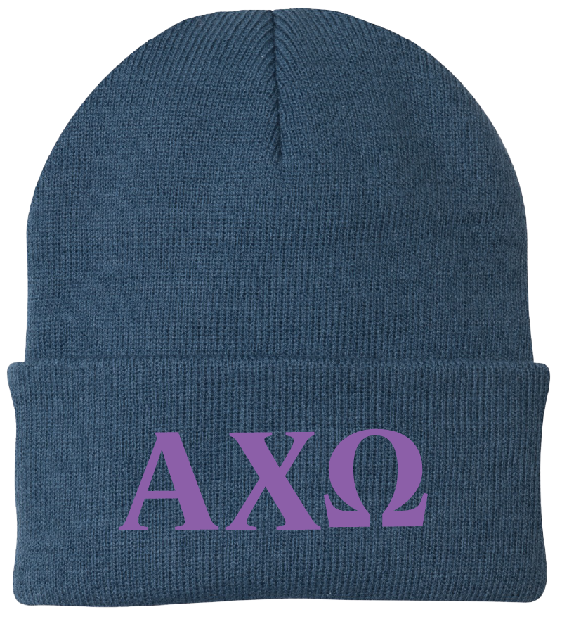 Alpha Chi Omega Lettered Beanies