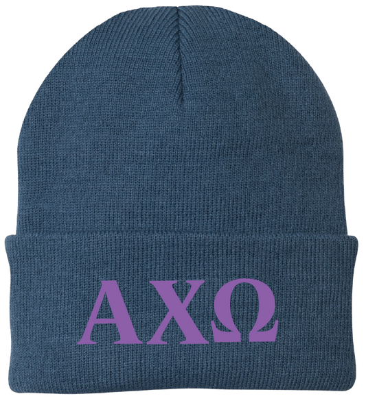 Alpha Chi Omega Lettered Beanies