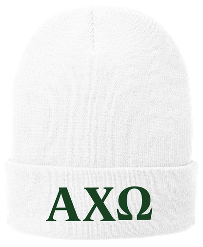 Alpha Chi Omega Lettered Beanies