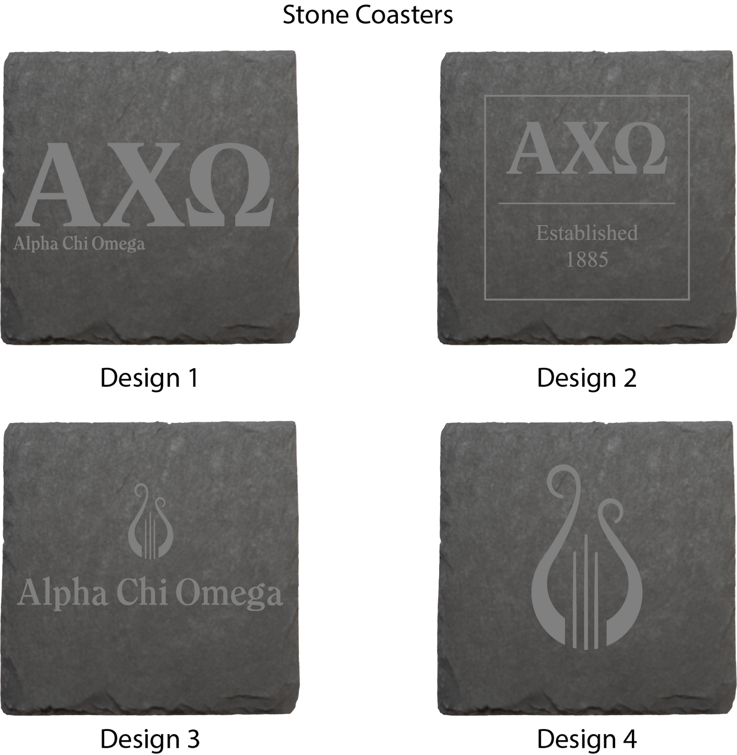 Alpha Chi Omega Stone Coasters - 4-Pack