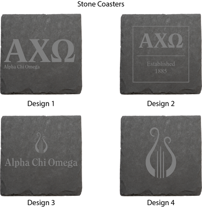 Alpha Chi Omega Stone Coasters - 4-Pack