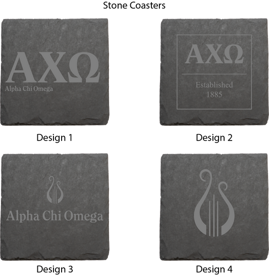 Alpha Chi Omega Stone Coasters - 4-Pack