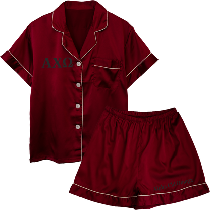 Alpha Chi Omega Embroidered Ladies' Pajama Sets