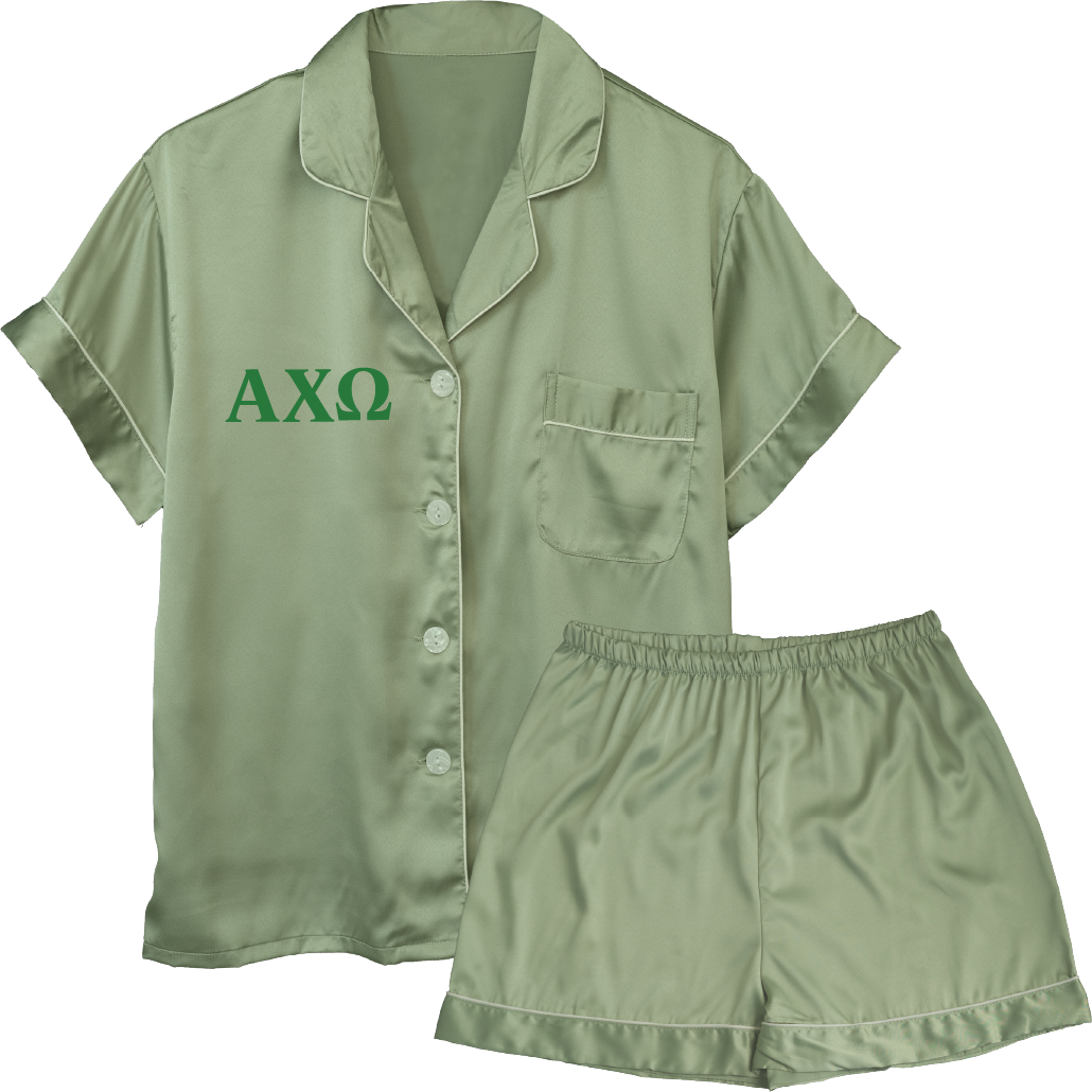 Alpha Chi Omega Embroidered Ladies' Pajama Sets