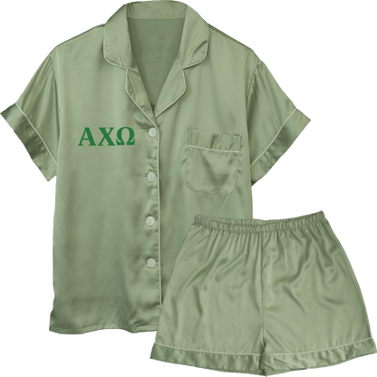 Alpha Chi Omega Embroidered Ladies' Pajama Sets