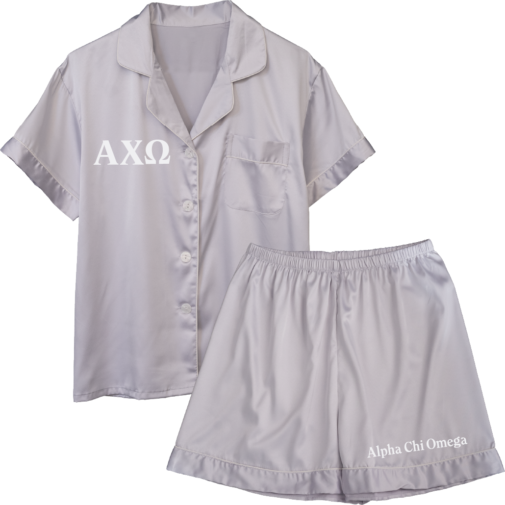 Alpha Chi Omega Embroidered Ladies' Pajama Sets