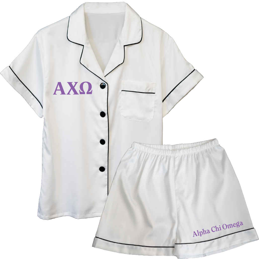 Alpha Chi Omega Embroidered Ladies' Pajama Sets