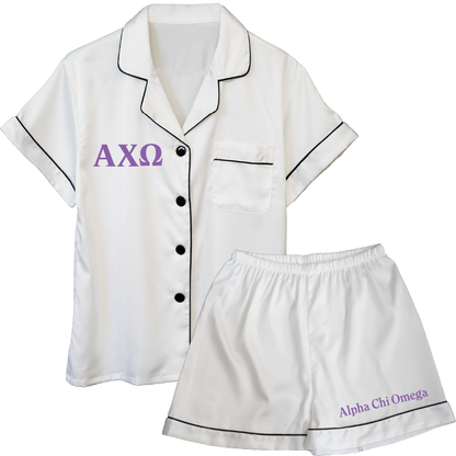 Alpha Chi Omega Embroidered Ladies' Pajama Sets