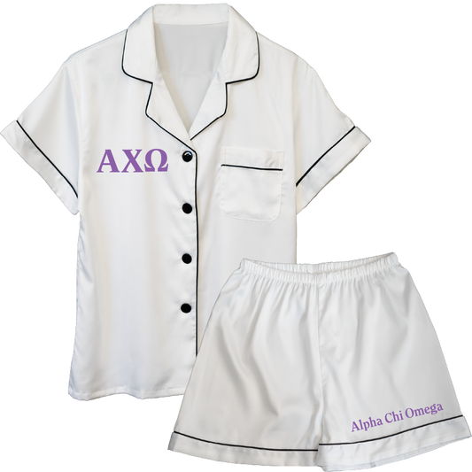 Alpha Chi Omega Embroidered Ladies' Pajama Sets