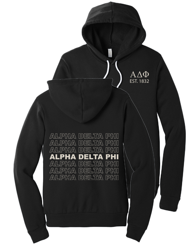 Alpha Delta Phi Repeating Name Hooded Sweatshirts