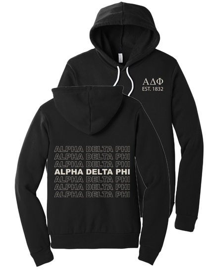 Alpha Delta Phi Repeating Name Hooded Sweatshirts
