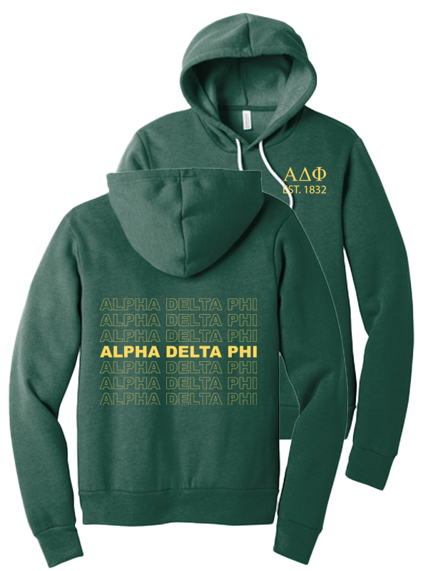 Alpha Delta Phi Repeating Name Hooded Sweatshirts