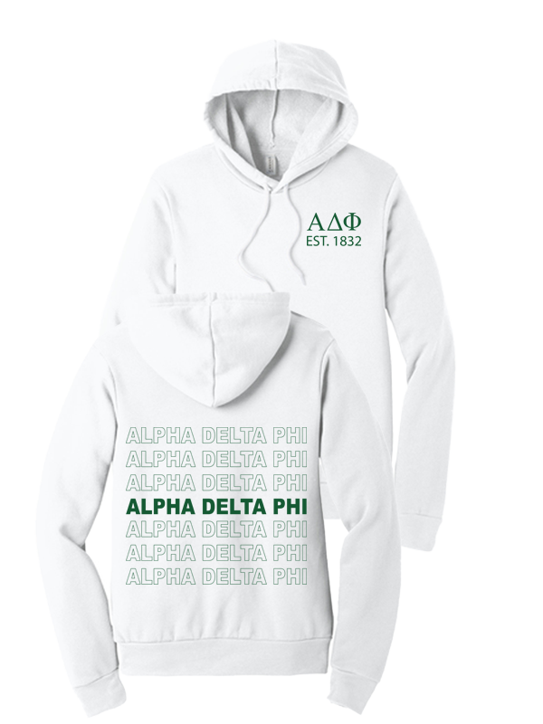 Alpha Delta Phi Repeating Name Hooded Sweatshirts