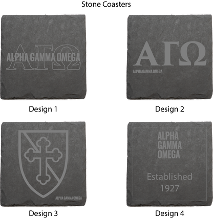 Alpha Gamma Omega Stone Coasters - 4-Pack