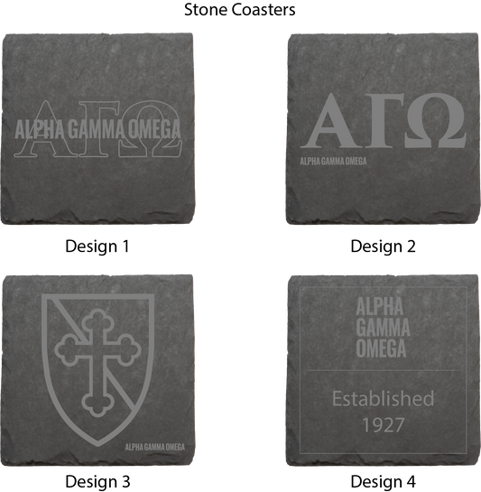 Alpha Gamma Omega Stone Coasters - 4-Pack