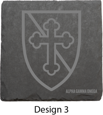 Alpha Gamma Omega Stone Coasters - 4-Pack