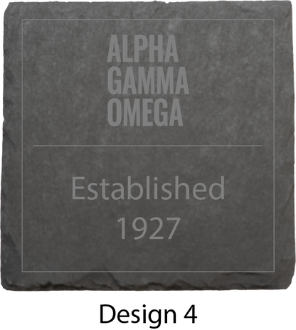 Alpha Gamma Omega Stone Coasters - 4-Pack