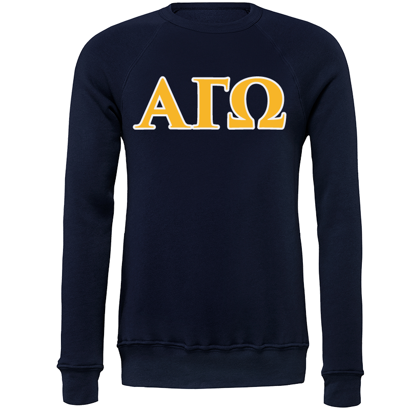 Alpha Gamma Omega Lettered Crewneck Sweatshirts